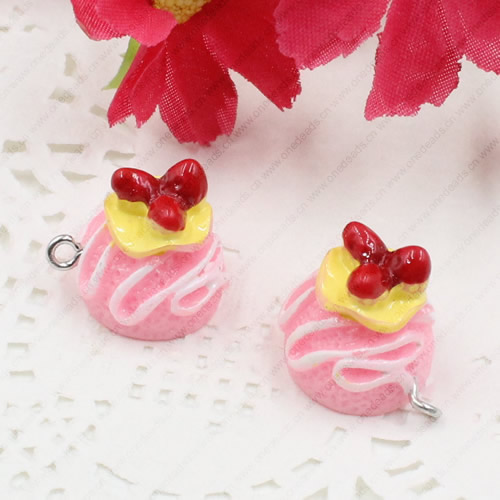 Fashion Resin Cake Pendants & Charms For Children DIY Jewelry Necklace & Bracelet Accessory 15x16mm ,Sold by PC