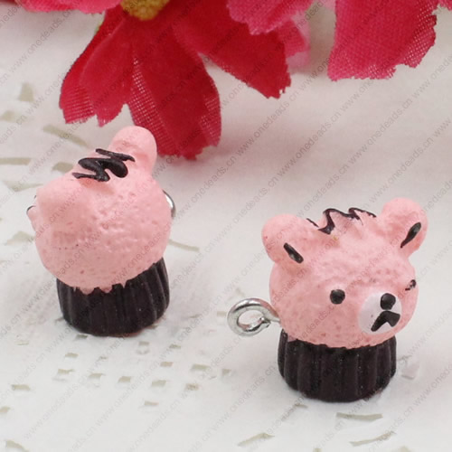 Fashion Resin Cake Pendants & Charms For Children DIY Jewelry Necklace & Bracelet Accessory 15x14mm ,Sold by PC