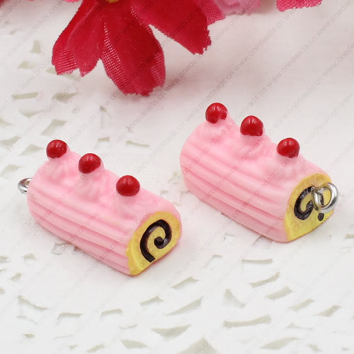 Fashion Resin Cake Pendants & Charms For Children DIY Jewelry Necklace & Bracelet Accessory 19x10.5mm ,Sold by PC