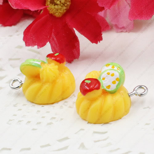 Fashion Resin Cake Pendants & Charms For Children DIY Jewelry Necklace & Bracelet Accessory 14.5mm ,Sold by PC