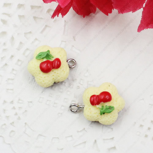 Fashion Resin Cake Pendants & Charms For Children DIY Jewelry Necklace & Bracelet Accessory 15x15mm ,Sold by PC