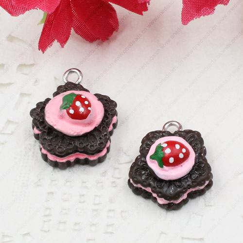 Fashion Resin Cake Pendants & Charms For Children DIY Jewelry Necklace & Bracelet Accessory 15mm ,Sold by PC