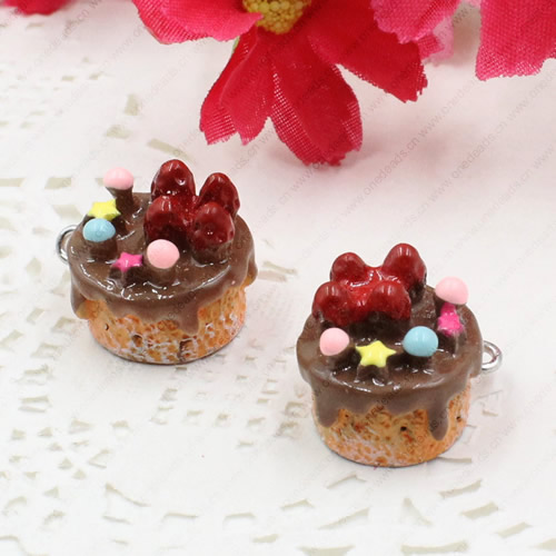 Fashion Resin Cake Pendants & Charms For Children DIY Jewelry Necklace & Bracelet Accessory 14.5x17mm ,Sold by PC