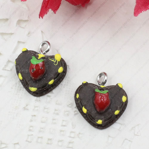 Fashion Resin Cake Pendants & Charms For Children DIY Jewelry Necklace & Bracelet Accessory 12x14.5mm ,Sold by PC