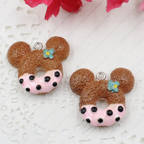 Fashion Resin Cake Pendants & Charms For Children DIY Jewelry Necklace & Bracelet Accessory 24x25mm ,Sold by PC