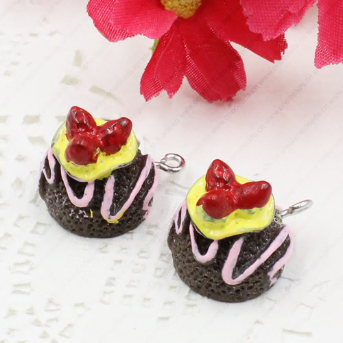 Fashion Resin Cake Pendants & Charms For Children DIY Jewelry Necklace & Bracelet Accessory 16x17mm ,Sold by PC