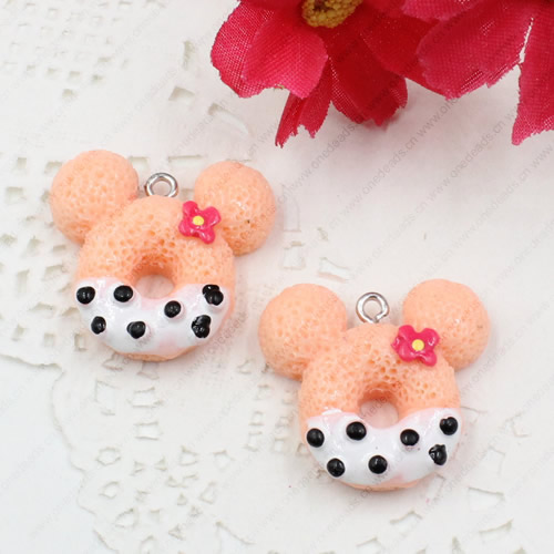 Fashion Resin Cake Pendants & Charms For Children DIY Jewelry Necklace & Bracelet Accessory 24x25mm ,Sold by PC