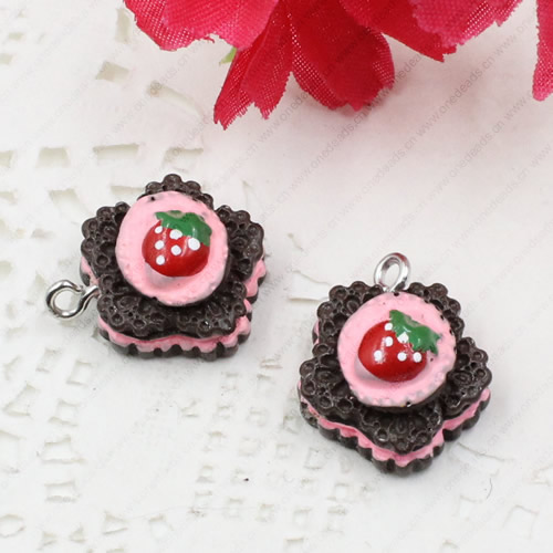 Fashion Resin Cake Pendants & Charms For Children DIY Jewelry Necklace & Bracelet Accessory 16mm ,Sold by PC