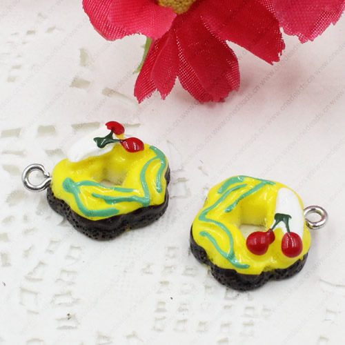 Fashion Resin Cake Pendants & Charms For Children DIY Jewelry Necklace & Bracelet Accessory 16mm ,Sold by PC