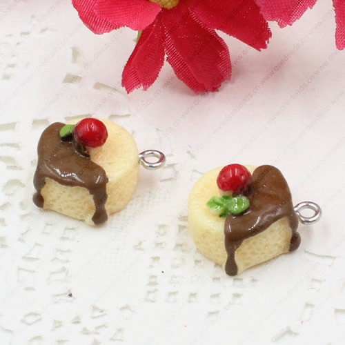 Fashion Resin Cake Pendants & Charms For Children DIY Jewelry Necklace & Bracelet Accessory 15mm ,Sold by PC