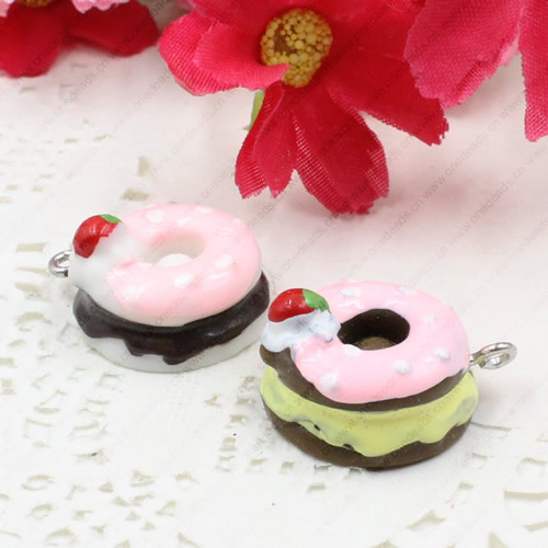 Fashion Resin Cake Pendants & Charms For Children DIY Jewelry Necklace & Bracelet Accessory 14mm ,Sold by PC