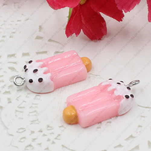 Fashion Resin Cake Pendants & Charms For Children DIY Jewelry Necklace & Bracelet Accessory 23x13mm ,Sold by PC