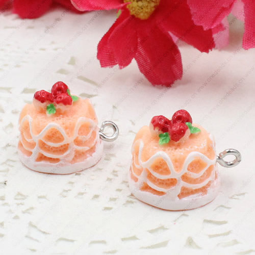 Fashion Resin Cake Pendants & Charms For Children DIY Jewelry Necklace & Bracelet Accessory 13x15mm ,Sold by PC
