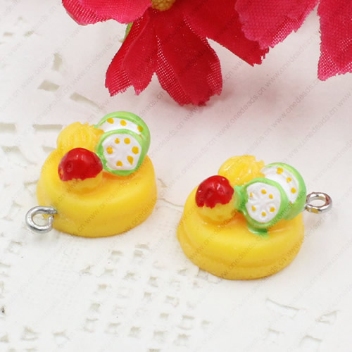 Fashion Resin Cake Pendants & Charms For Children DIY Jewelry Necklace & Bracelet Accessory 15mm ,Sold by PC