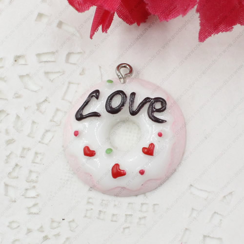 Fashion Resin Cake Pendants & Charms For Children DIY Jewelry Necklace & Bracelet Accessory 25mm ,Sold by PC