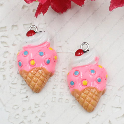 Fashion Resin Cake Pendants & Charms For Children DIY Jewelry Necklace & Bracelet Accessory 26x17mm ,Sold by PC
