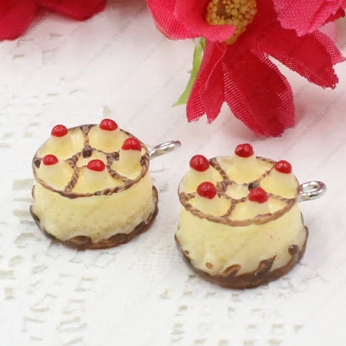 Fashion Resin Cake Pendants & Charms For Children DIY Jewelry Necklace & Bracelet Accessory 12x16mm ,Sold by PC