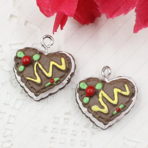 Fashion Resin Cake Pendants & Charms For Children DIY Jewelry Necklace & Bracelet Accessory 15x18mm ,Sold by PC