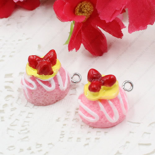 Fashion Resin Cake Pendants & Charms For Children DIY Jewelry Necklace & Bracelet Accessory 15x17mm ,Sold by PC