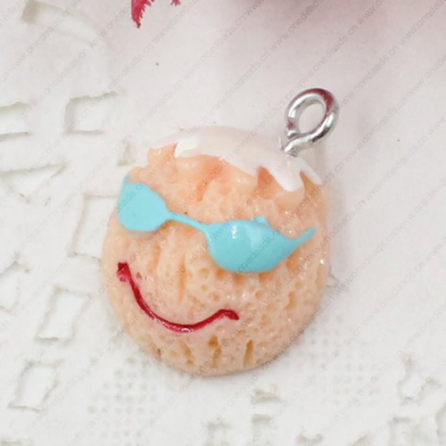 Fashion Resin Cake Pendants & Charms For Children DIY Jewelry Necklace & Bracelet Accessory 16mm ,Sold by PC