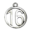 Pendant. Fashion Zinc Alloy jewelry findings.Flat Round 20x23mm. Sold by Bag