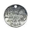 Pendant. Fashion Zinc Alloy jewelry findings.27x27mm.Sold by Bag