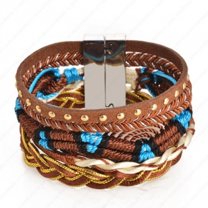 New Fashion Bohemia vintage style jewelry bracelet handmade crystal beads leather wrap charm bracelets & bangles Gifts Sold by PC