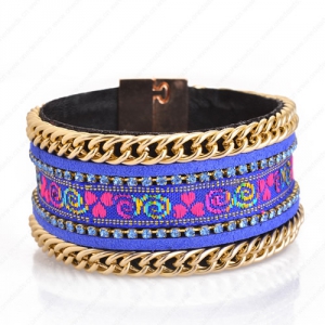 New Fashion Bohemia vintage style jewelry bracelet handmade crystal beads leather wrap charm bracelets & bangles Gifts Sold by PC