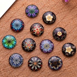 Fashion Mixed Style Round Glass Cabochon Dome Cameo Jewelry Finding 10mm Sold by PC