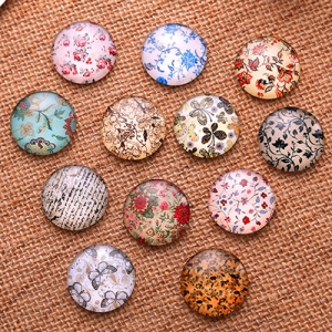 Fashion Mixed Style Round Glass Cabochon Dome Cameo Jewelry Finding 10mm Sold by PC