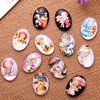 Fashion Mixed Style Oval Glass Cabochon Dome Cameo Jewelry Finding 18x25mm Sold by PC
