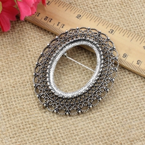 Fit 30x40mm Vintage Oval Blank Setting Bezel Blank Base Cabochon Brooch with Base For DIY Brooch 10pcs/lot K05279