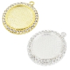 Fit 25mm Round Pendant blank with rhinestones Metal filled Frame bezel Settings sold by PC K05173