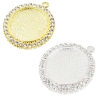 Fit 25mm Round Pendant blank with rhinestones Metal filled Frame bezel Settings sold by PC K05173