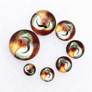 30mm Octopus Eyes Round Pattern Glass Cabochon Flatback Photo Base DIY Making Accessory 10pcs